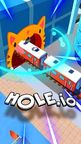 Hole.io oynanış görüntüsü - şehir yutma macerasında kara delik